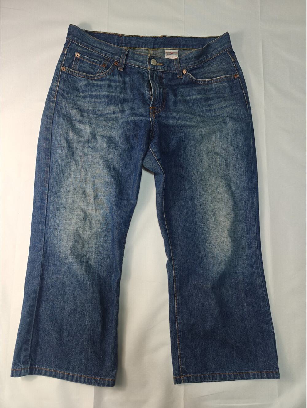 Lucky Brand Jeans Womens Blue Classic Fit Crop Dungarees Cotton Denim Size 31